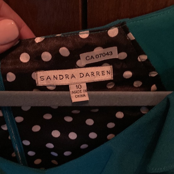 Beautiful teal fitted dress Size 10 from Sandra Darren - Picture 2 of 3